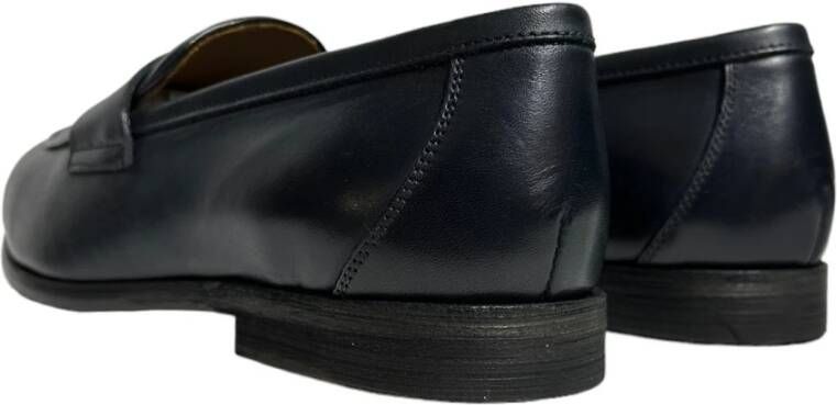 Marechiaro 1962 Blauwe leren mocassins antislipzool Blue Heren
