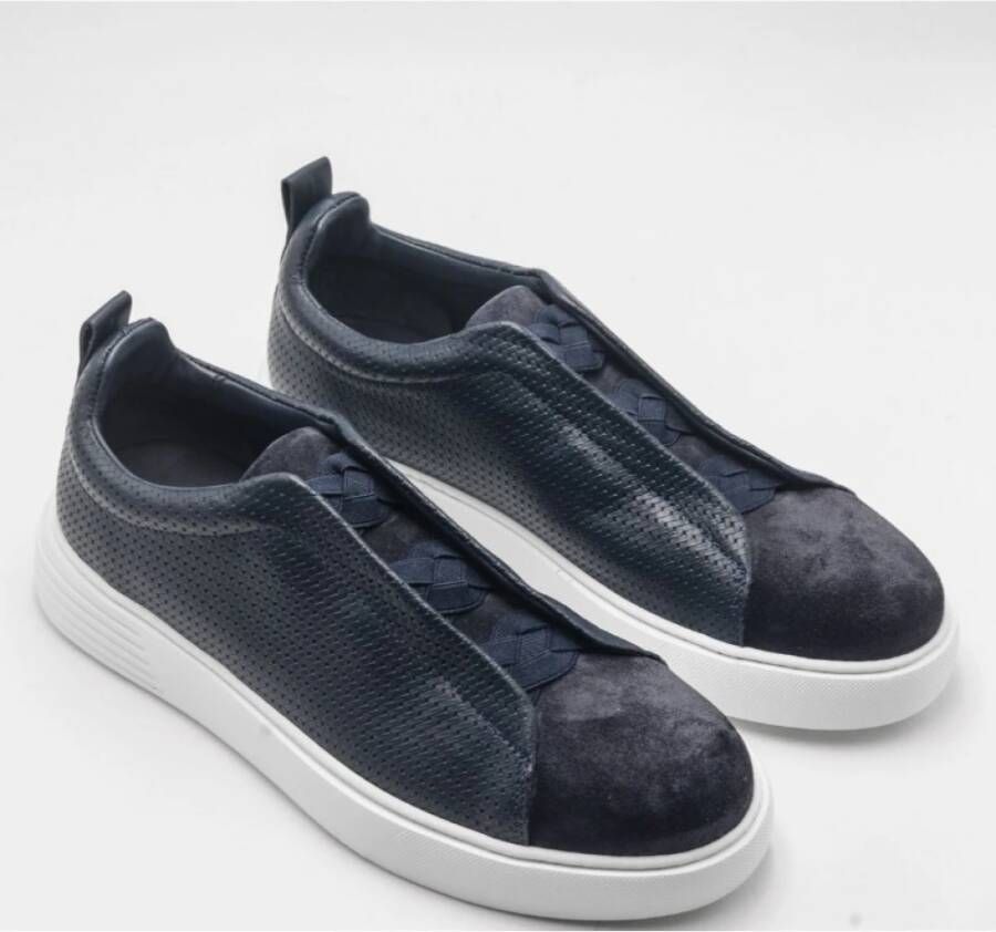 Marechiaro 1962 Blauwe Suède Sneakers met Elastische Veters
