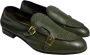 Marechiaro 1962 Groene leren dubbele gesp mocassin Green Heren - Thumbnail 2