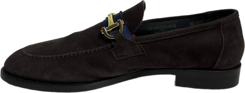 Marechiaro 1962 Suède Mocassin met Gouden Accessoire Brown Heren