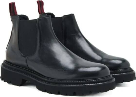 Marechiaro 1962 Zwarte leren Beatles laarzen Black Heren