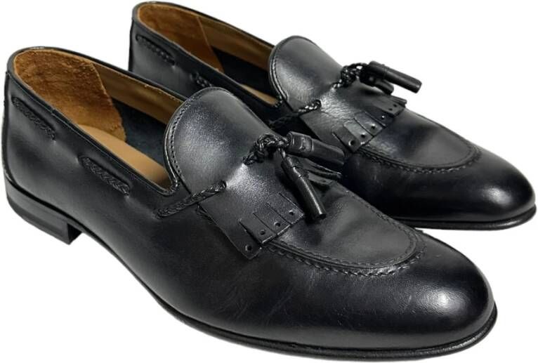 Marechiaro 1962 Zwarte leren mocassins met kwastjes Black Heren