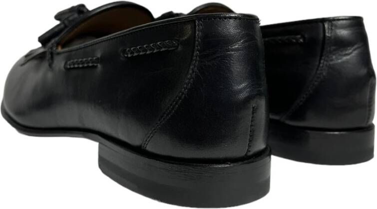 Marechiaro 1962 Zwarte leren mocassins met kwastjes Black Heren