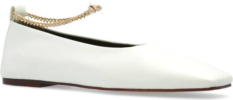 Maria Luca Leren balletflats 'Augusta' White Dames