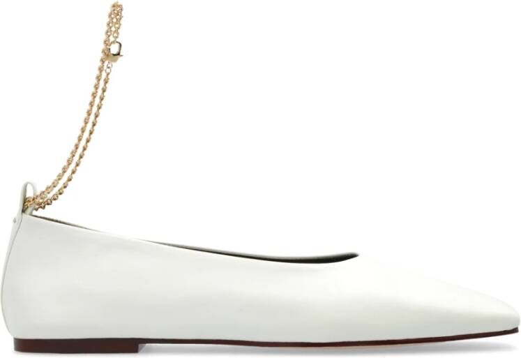 Maria Luca Leren balletflats 'Augusta' White Dames