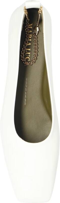 Maria Luca Leren balletflats 'Augusta' White Dames
