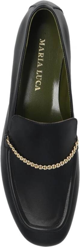 Maria Luca Leren loafers Black Dames