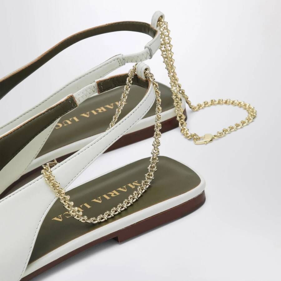 Maria Luca Witte Platte Slingback Schoenen