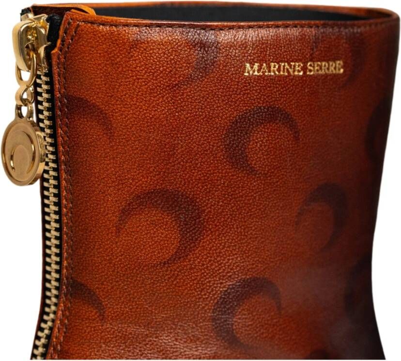Marine Serre Airbrushed Leren Laarzen met Hak