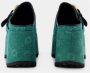 Marine Serre Groene Denim Moonogram Slides Green Dames - Thumbnail 3