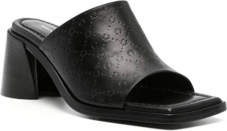 Marine Serre Heeled Mules Black Dames