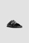 Marine Serre Stijlvolle zwarte leren sandalen Black Dames - Thumbnail 3