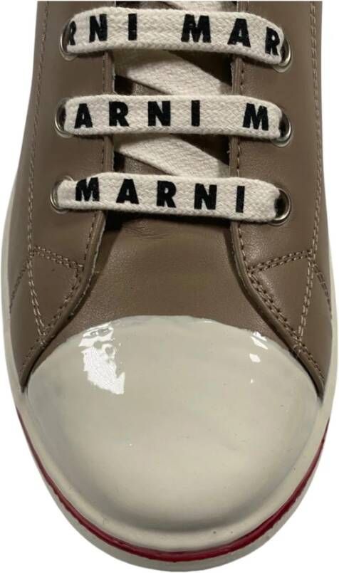 Marni Beige Leren High-Top Kinderschoenen