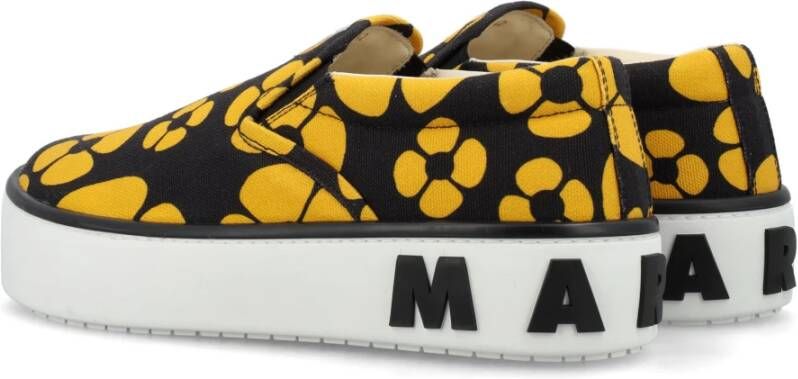 Marni Black Sun Floral Low Cut Sneakers
