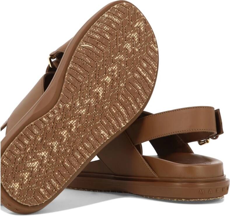 Marni Bruine Kruis Sandalen Elegant Comfort