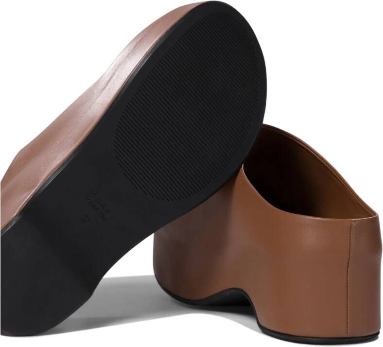 Marni Bruine Loafer Chunky Clog Schoenen
