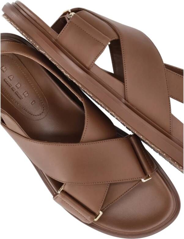 Marni Bruine platte sandalen voor vrouwen Bruin Dames - Foto 9
