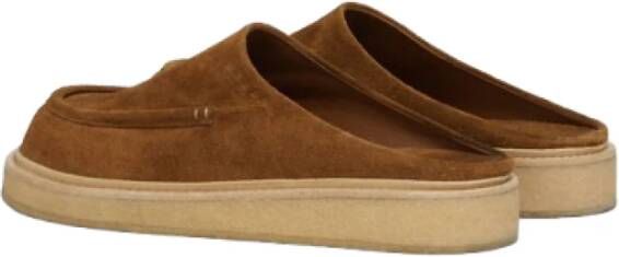 Marni Bruine Suède Logo Sandalen Slip-On Brown Heren