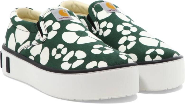 Marni Katoenen Slip-On Sneakers Green Heren