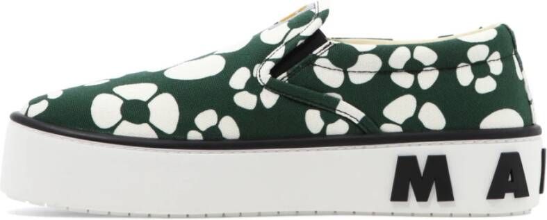 Marni Katoenen Slip-On Sneakers Green Heren