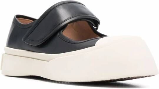 Marni Chunky Slip-On Touch Strap Sandalen Zwart Dames