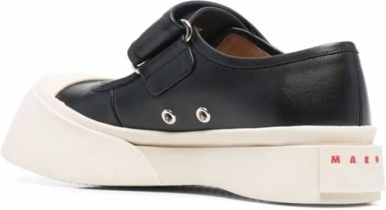 Marni Chunky Slip-On Touch Strap Sandalen Zwart Dames