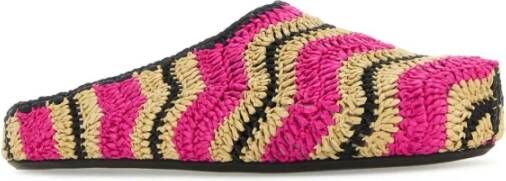 Marni Multicolor raffia slippers voor heren Meerkleurig Heren