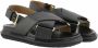 Marni Leren Criss-Cross Platte Sandalen Black Dames - Thumbnail 5