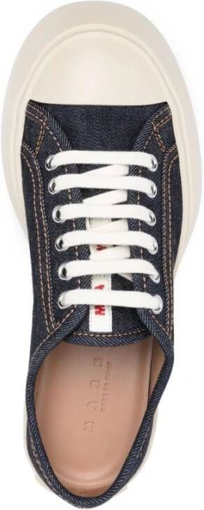 Marni Denim veterschoenen navy blue white