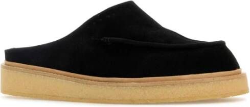 Marni Elegante Zwarte Suède Pantoffels Black Heren