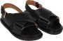 Marni Iconische leren sandalen met kruisband Black Dames - Thumbnail 5