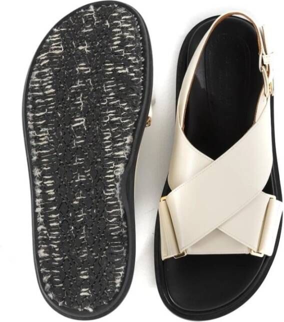 Marni Platte sandalen White Dames