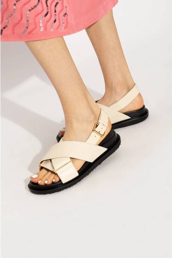 Marni Platte sandalen White Dames