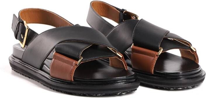 Marni Fussbet sandalen met kruisbandjes Zwart - Foto 3