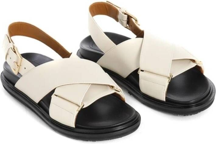 Marni Fussbet sandalen met gekruiste bandjes Beige - Foto 3