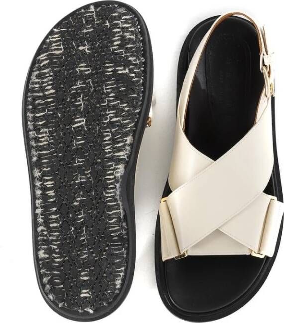 Marni Fussbet sandalen met gekruiste bandjes Beige - Foto 5