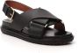 Marni Leren Criss-Cross Platte Sandalen Black Dames - Thumbnail 12