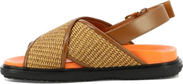 Marni Fussbett raffia sandalen Beige - Foto 4
