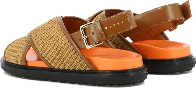 Marni Fussbett raffia sandalen Beige - Foto 5