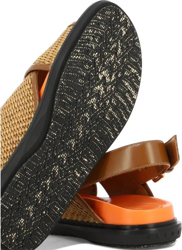 Marni Fussbett raffia sandalen Beige - Foto 6