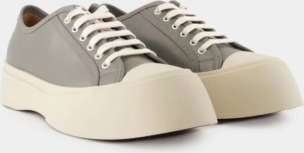 Marni Grijze Leren Sneakers met Dikke Zool Gray Heren