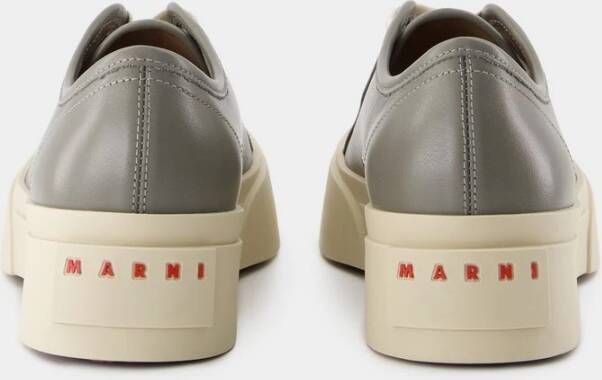 Marni Grijze Leren Sneakers met Dikke Zool Gray Heren