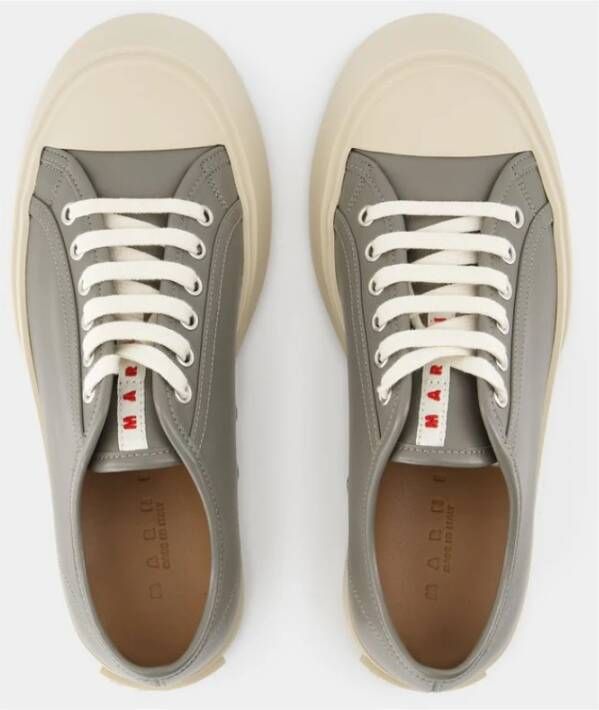 Marni Grijze Leren Sneakers met Dikke Zool Gray Heren