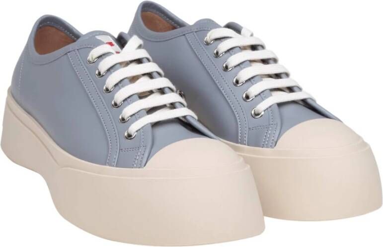 Marni Grijze Nappa Leren Veterschoenen Gray Dames