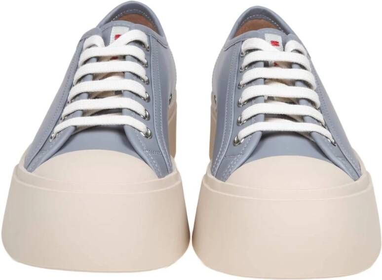 Marni Grijze Nappa Leren Veterschoenen Gray Dames