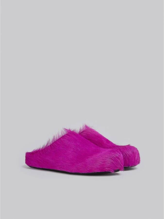 Marni Fussbett sabot van langharig kalfsleer Pink Dames