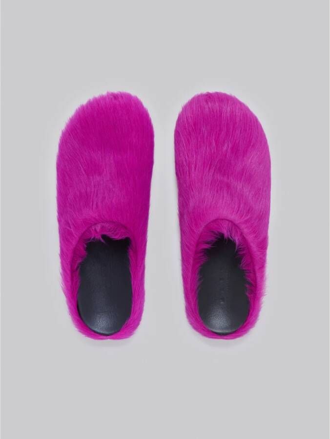 Marni Fussbett sabot van langharig kalfsleer Pink Dames