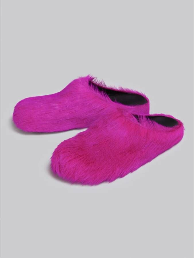 Marni Fussbett sabot van langharig kalfsleer Pink Dames