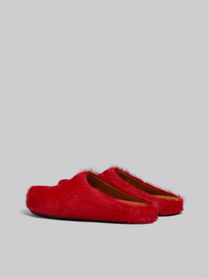 Marni Fussbett sabot van langharig kalfsleer Red Heren