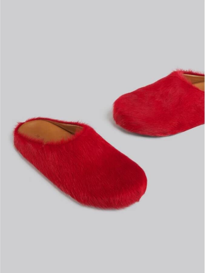 Marni Fussbett sabot van langharig kalfsleer Red Heren